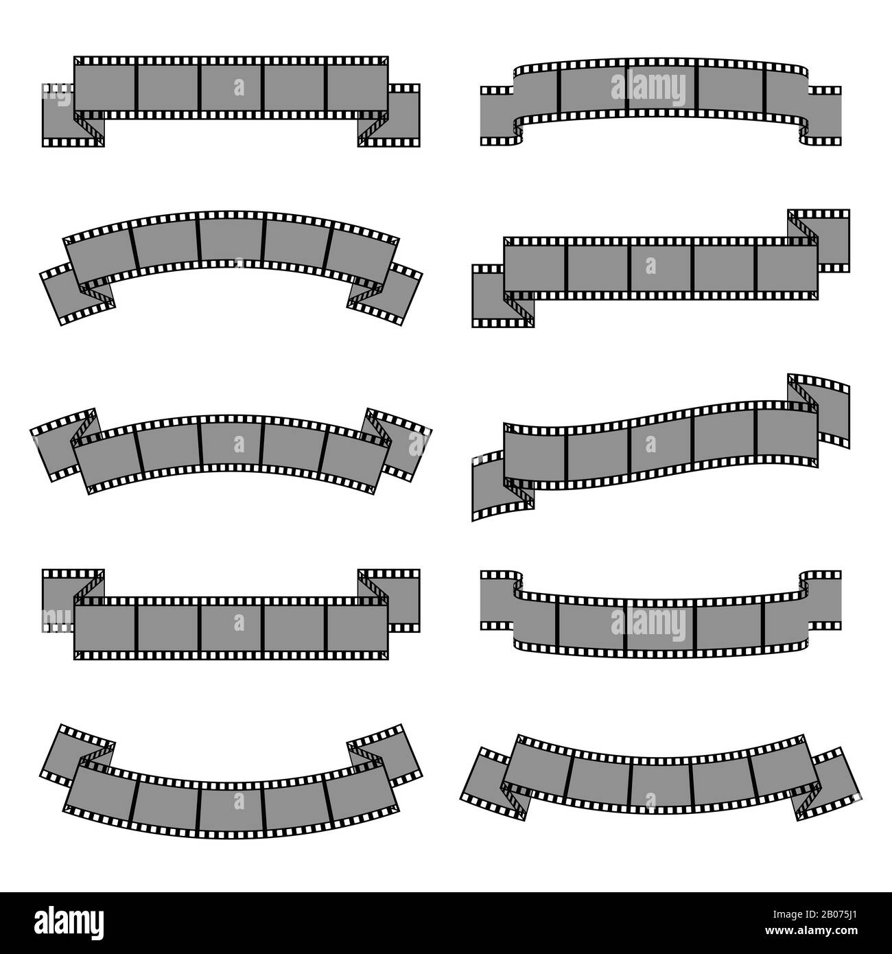 Cadre photo film ruban bannières jeu de vecteurs. Illustration de la pellicule photo négative Illustration de Vecteur