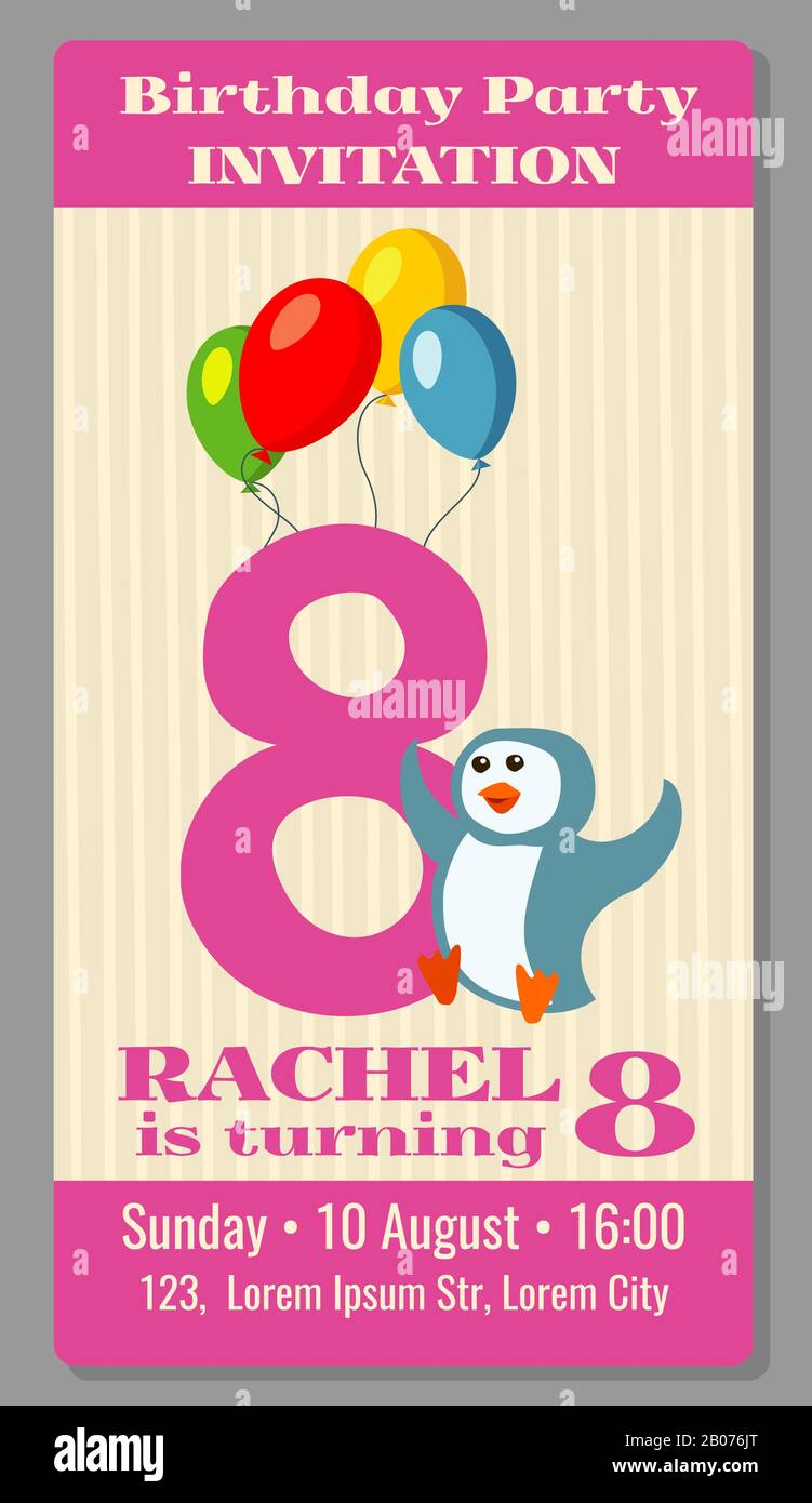 Carte Invitation Anniversaire Enfants Image Vectorielle Stock Alamy
