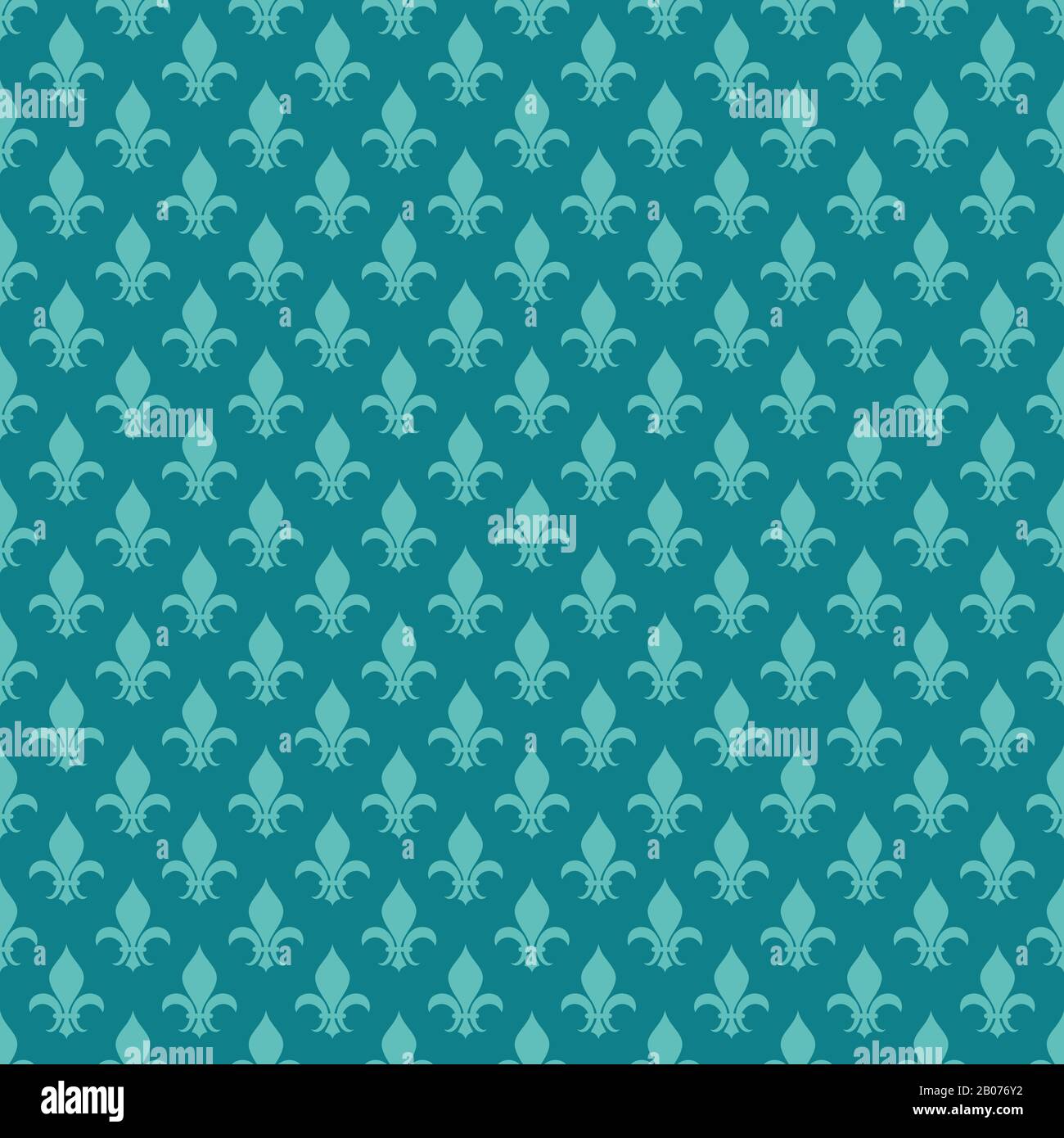 Motif vectoriel transparent Teal fleur de lis. Illustration classique en céramique d'arrière-plan Illustration de Vecteur