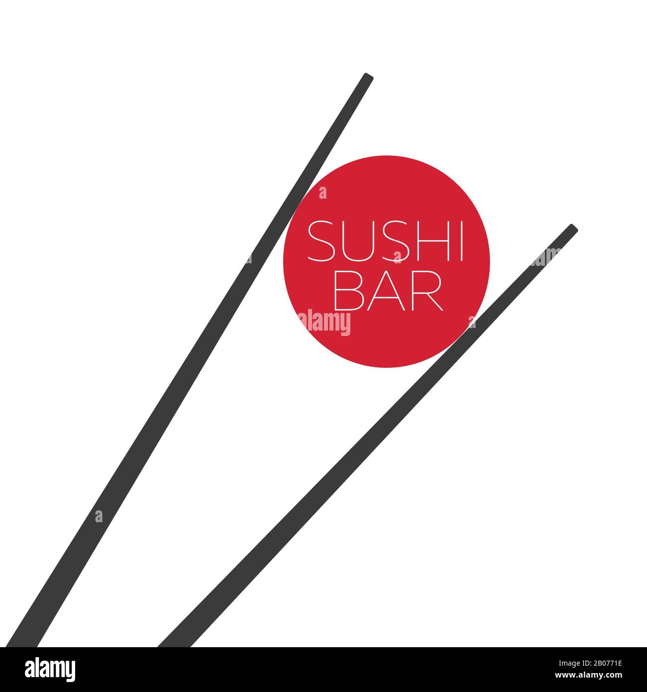 Modèle de logo de la nourriture du bar à sushis. Menu d'étiquettes pour le restaurant japonais. Illustration vectorielle Illustration de Vecteur