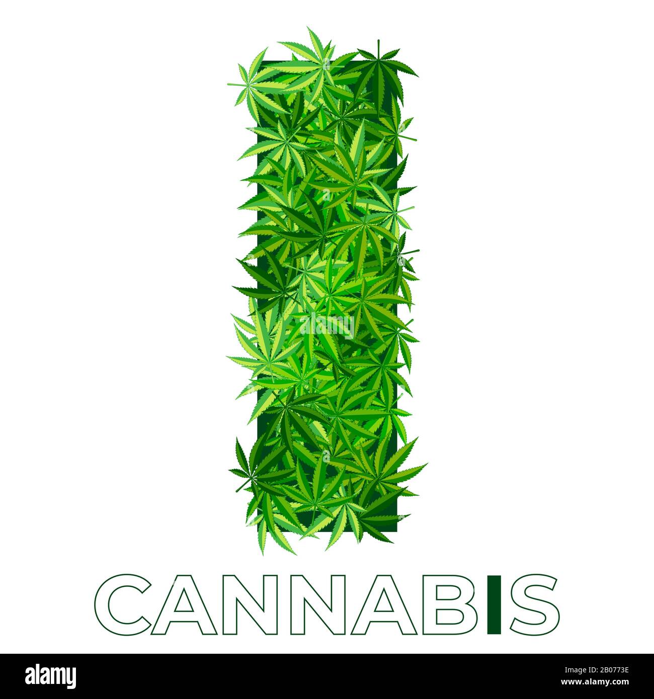 Logo Feuille De Chanvre De Cannabis Illustration de Vecteur