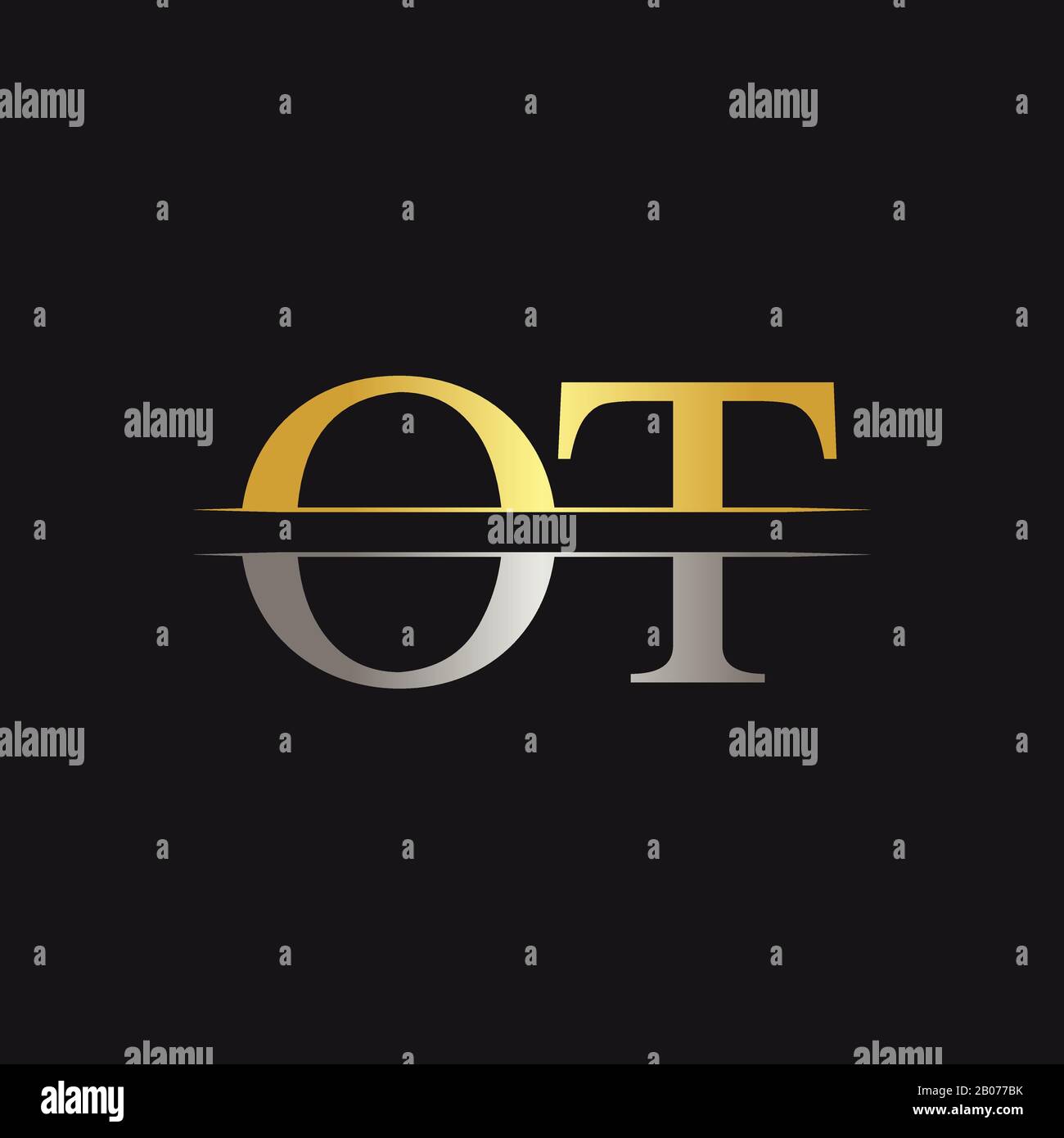 Modèle Vectoriel De Conception De Logo Ot Lettre De Monogramme Initial. Logo Lettre Ot Illustration de Vecteur
