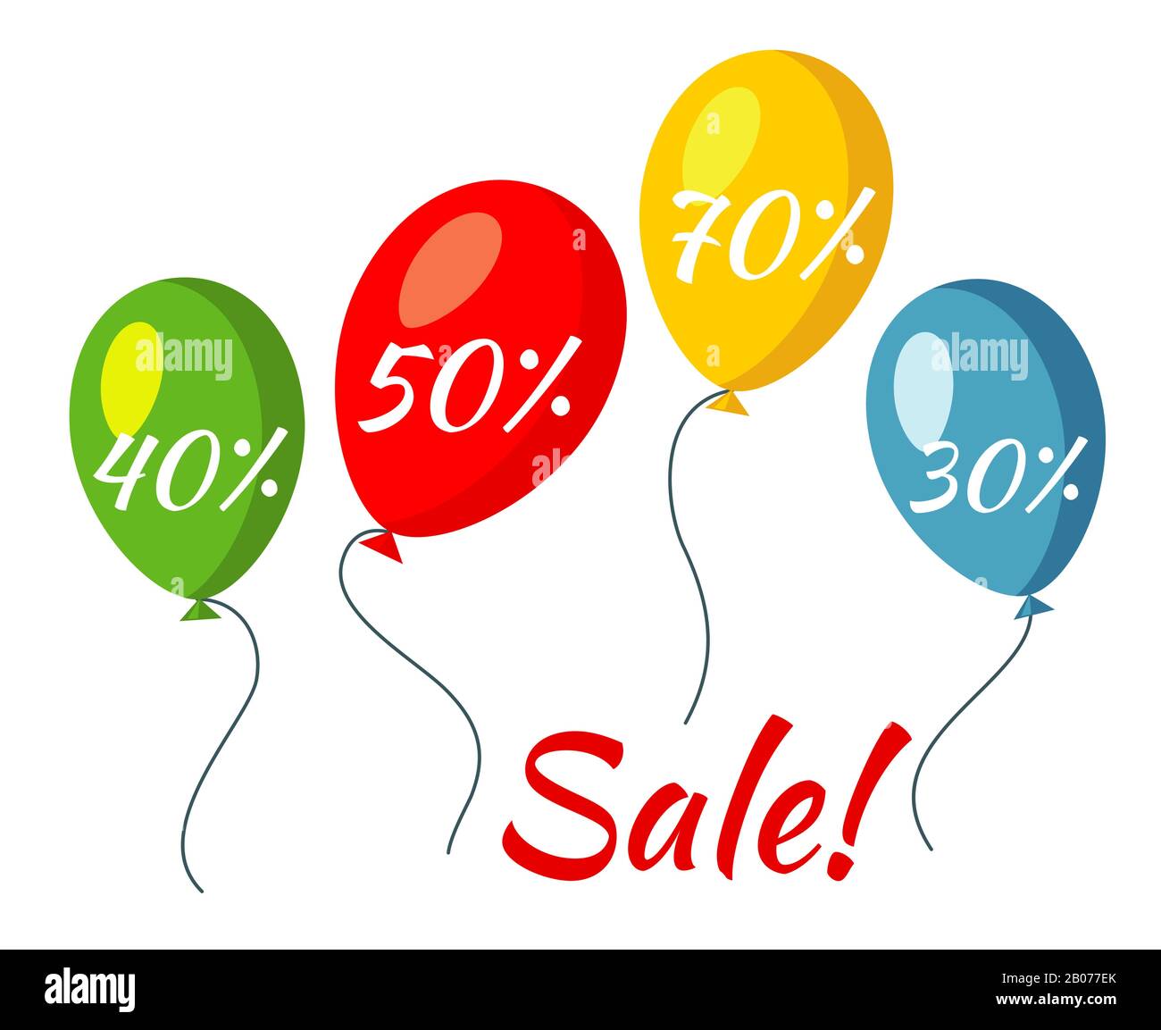Vente de balons colorés illustration vectorielle. Remise et promotion pour la vente au détail Illustration de Vecteur