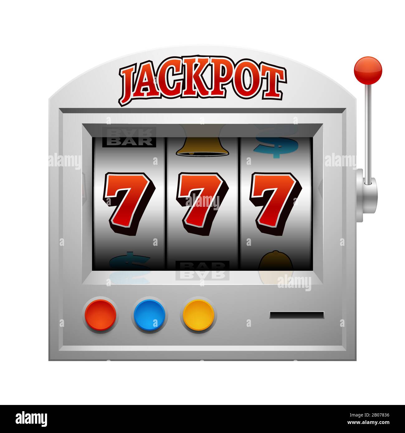 Casino slot jeu machine vecteur chance et le concept de gain. Jackpot dans l'illustration du jeu de pari Illustration de Vecteur