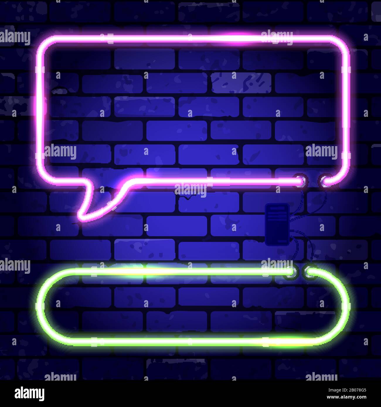 Panneaux D'Affichage Neon Frames Illustration de Vecteur