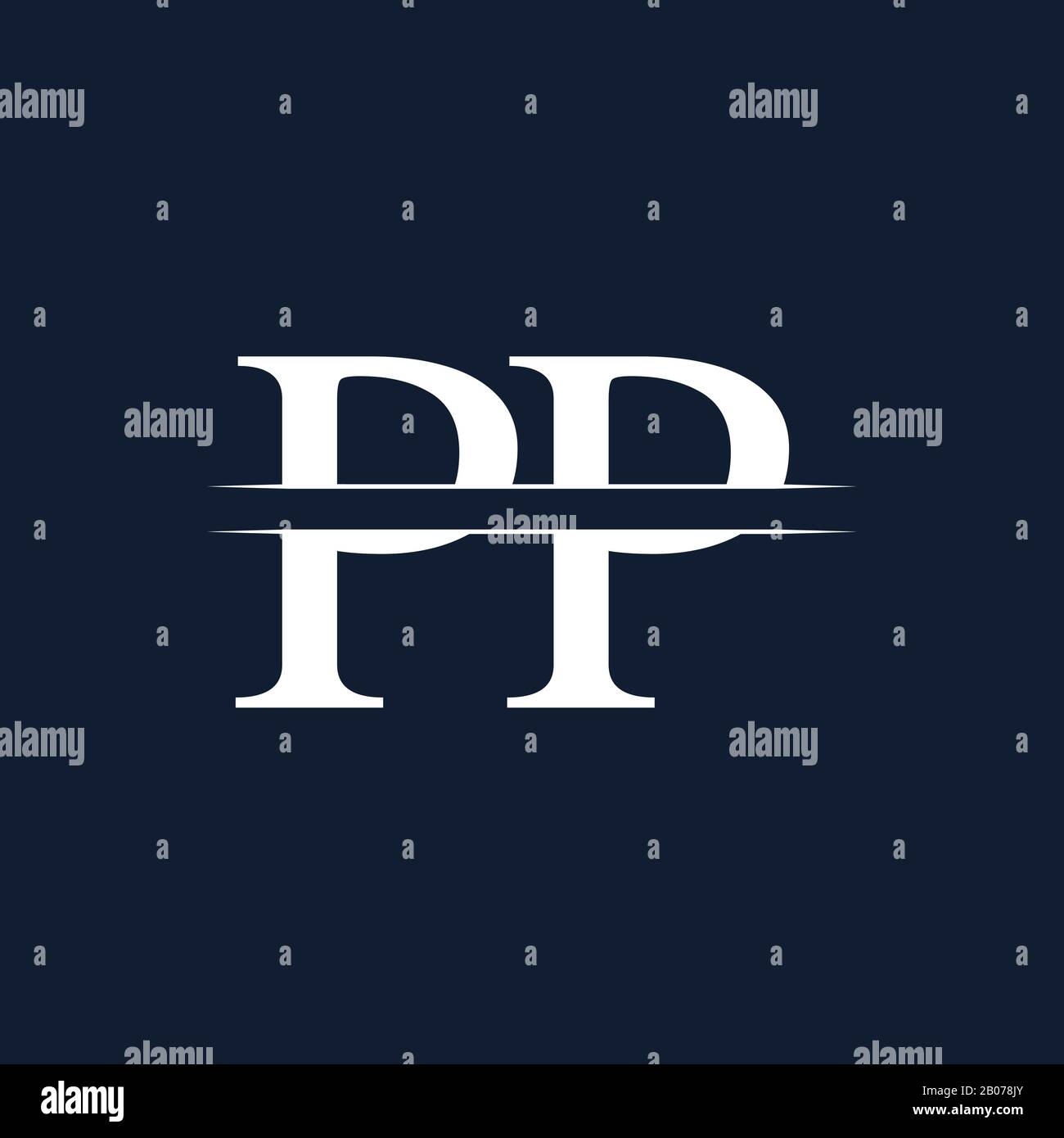 Modèle Vectoriel De Conception De Logo Pp Lettre De Monogramme Initial. Logo Lettre Pp Illustration de Vecteur