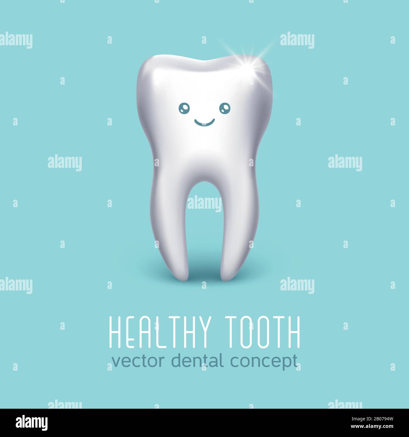 Poster médical dentaire vectoriel avec dent humaine en relief. Concept de santé dentaire. Illustration de la bannière de l'icône Stomatology Illustration de Vecteur