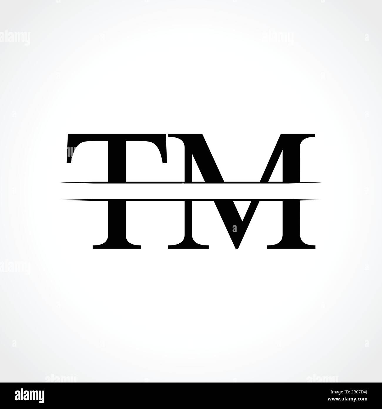 Modèle Vectoriel De Conception De Logo Initial Lettre Tm. Logo Lettre Linked Typography Tm Illustration de Vecteur