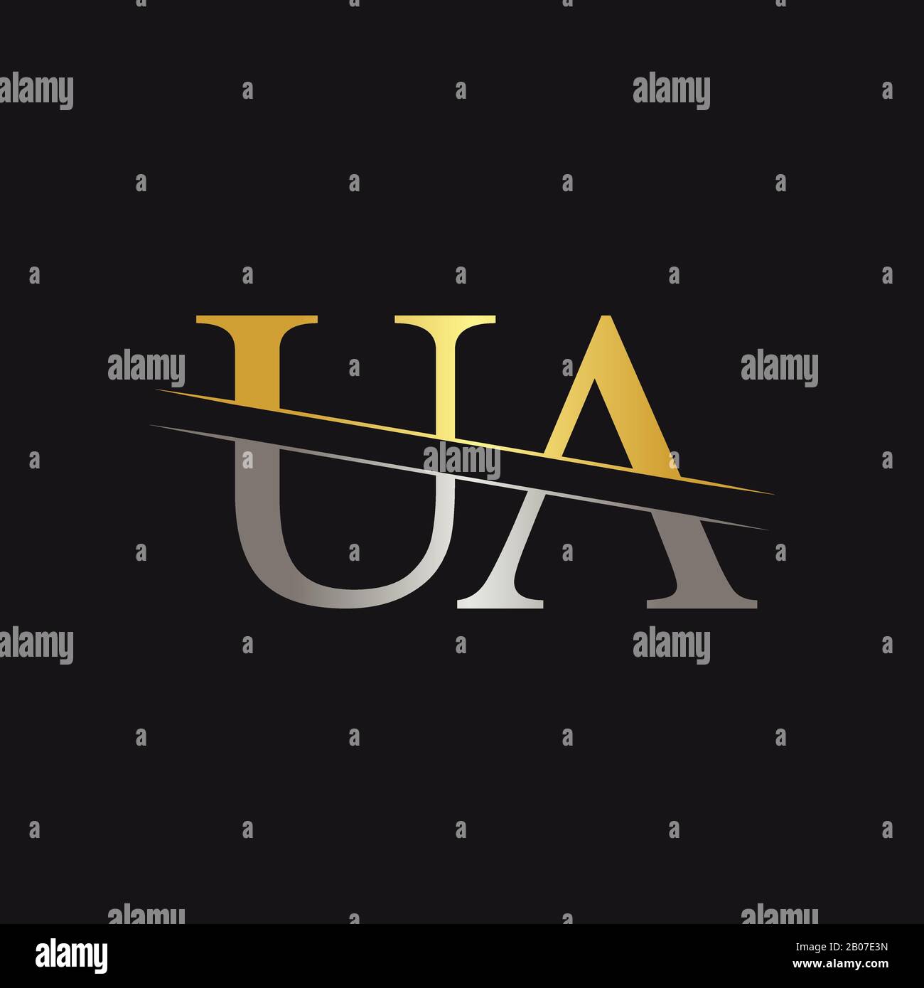 Lettre initiale UA Logo Design Vector Modèle. UA Lettre Logo Design ...
