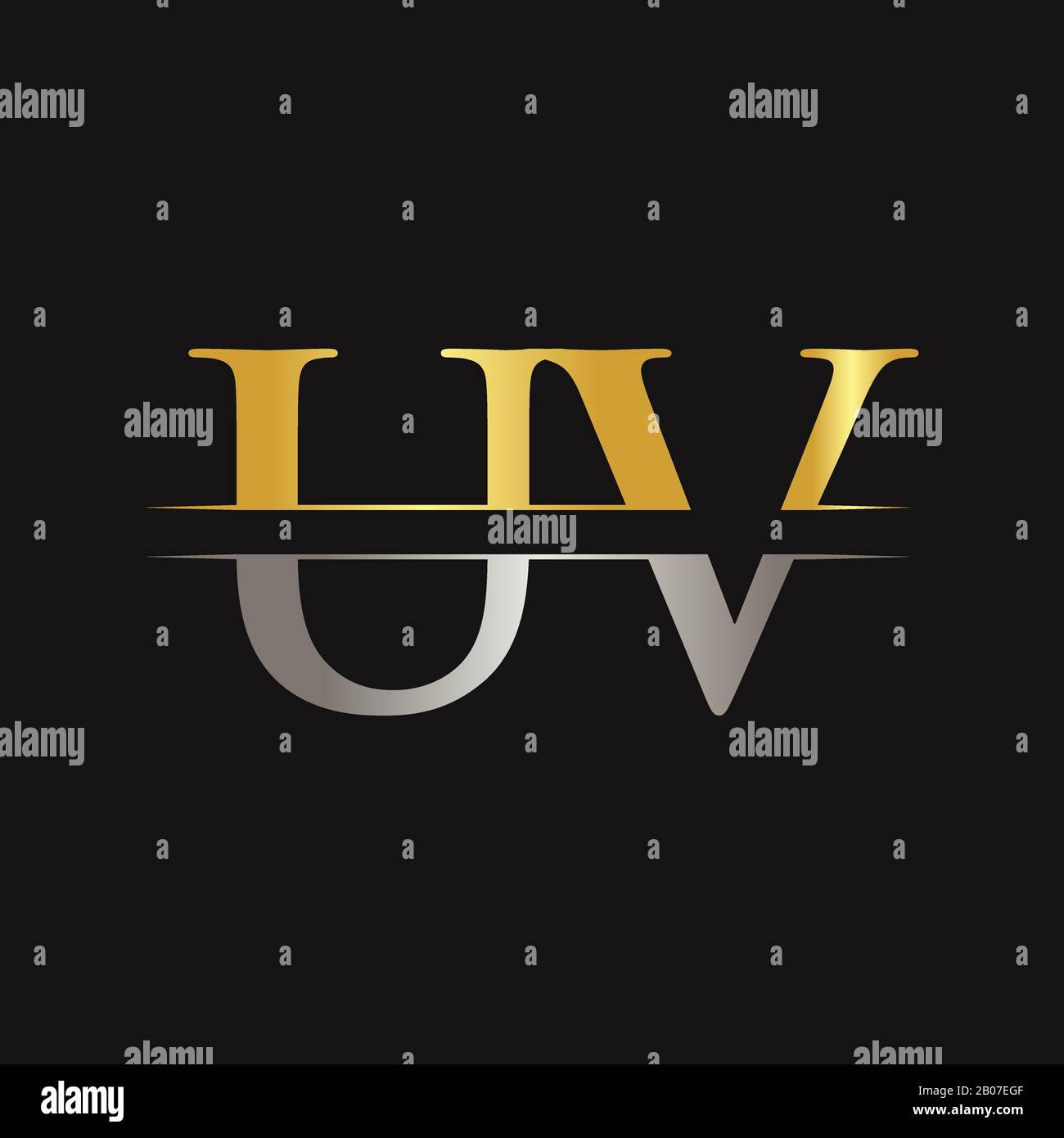 Lettre initiale de conception de logo UV modèle vectoriel. Lettre UV conception de logo Illustration de Vecteur