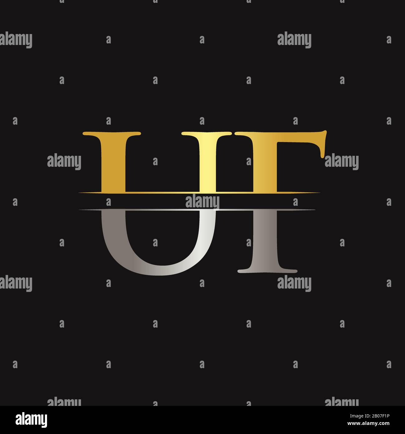 Lettre initiale UF Logo Design Vector Modèle. Lettre UF Logo Design Illustration de Vecteur