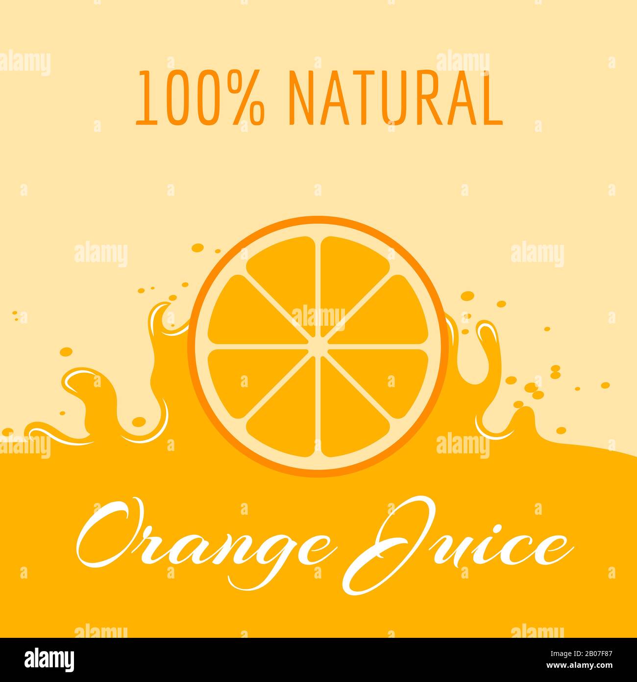 Modèle d'étiquette de jus d'orange naturel. Fruits biologiques juteux, illustration vectorielle Illustration de Vecteur