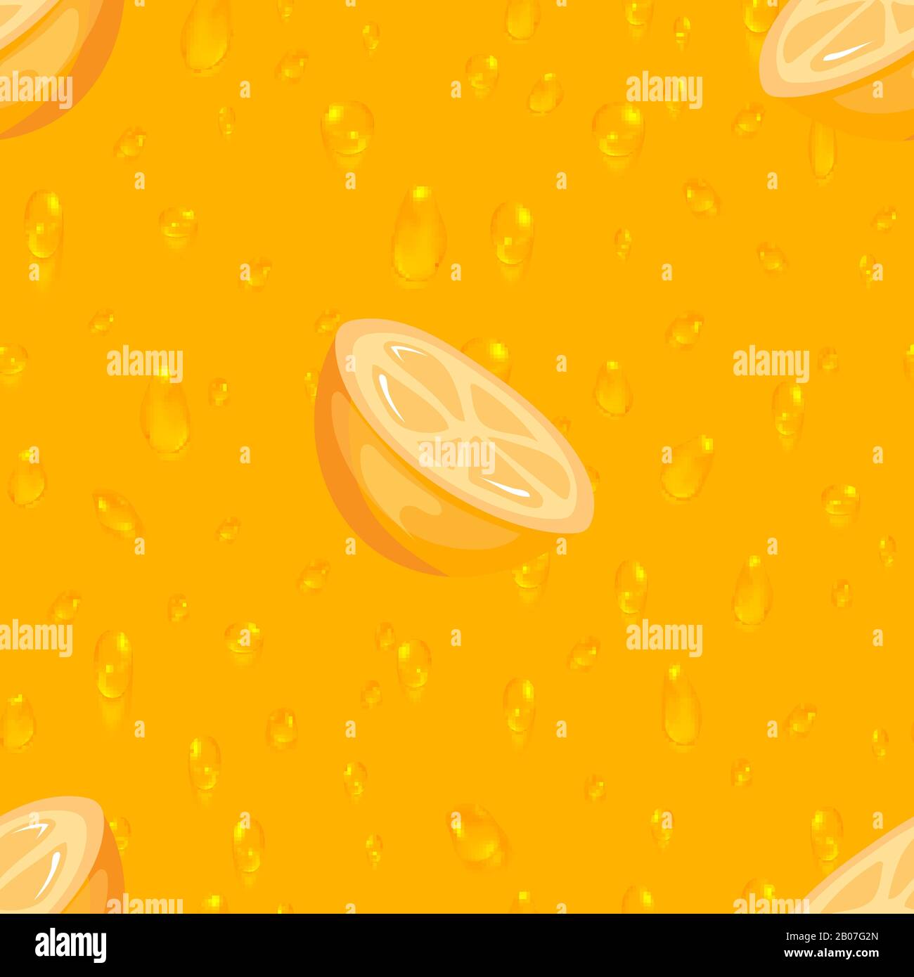 Motif vectoriel orange vif sans couture. Arrière-plan avec illustration des agrumes Illustration de Vecteur