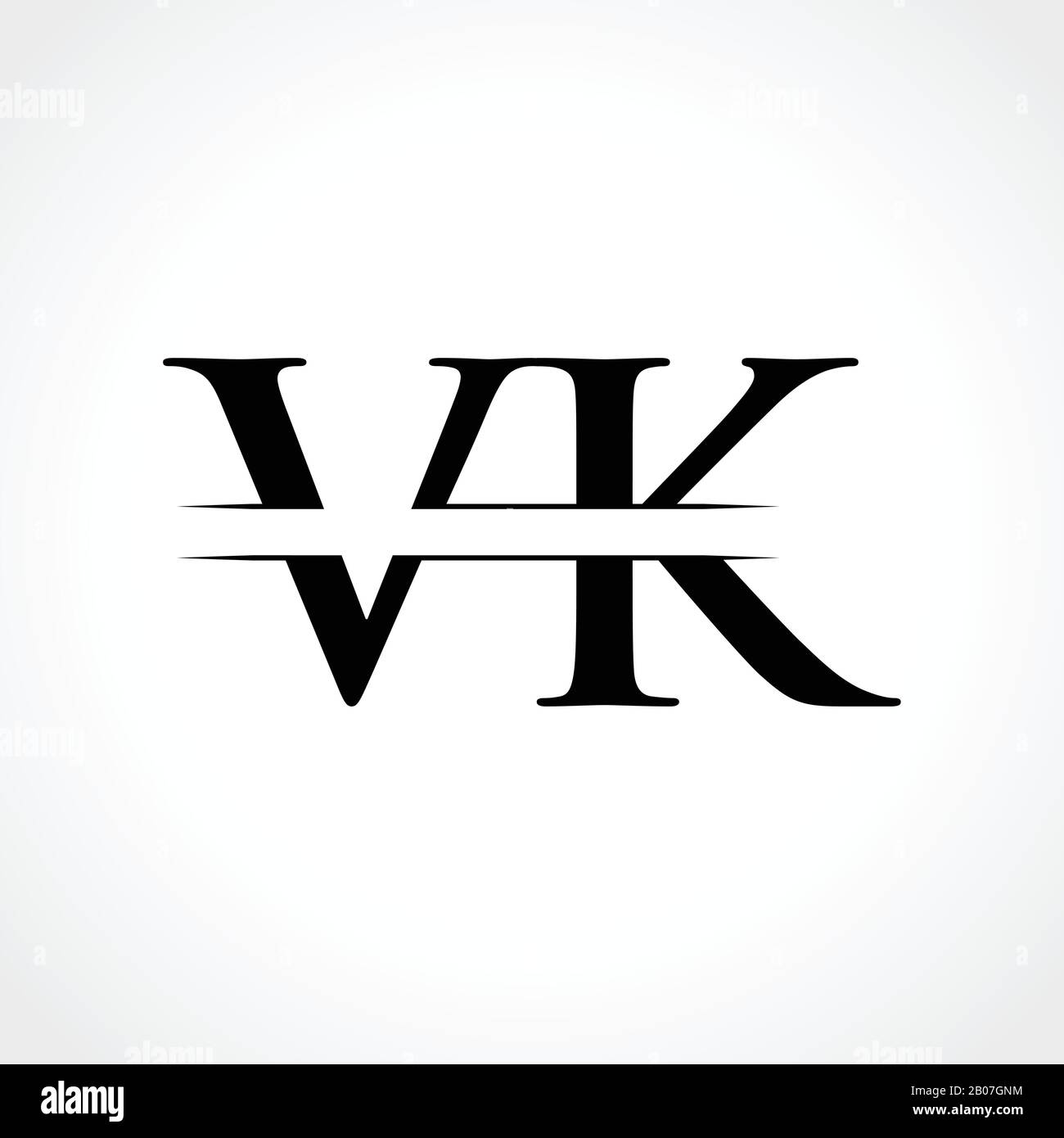 Modèle Vectoriel De Logo Vk Lettre Créative Avec Couleur Noire. Logo VK Illustration de Vecteur
