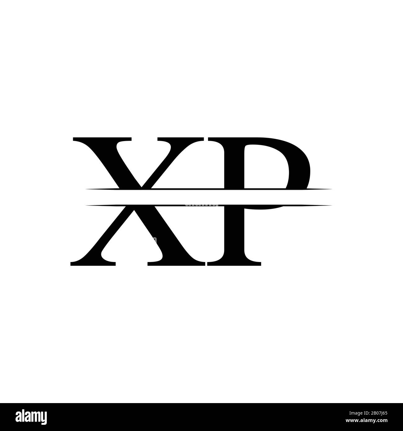 Logo Creative Letter Xp Vectoriel Avec Couleurs Noires. Résumé Lettre Liée Xp Logo Design Illustration de Vecteur