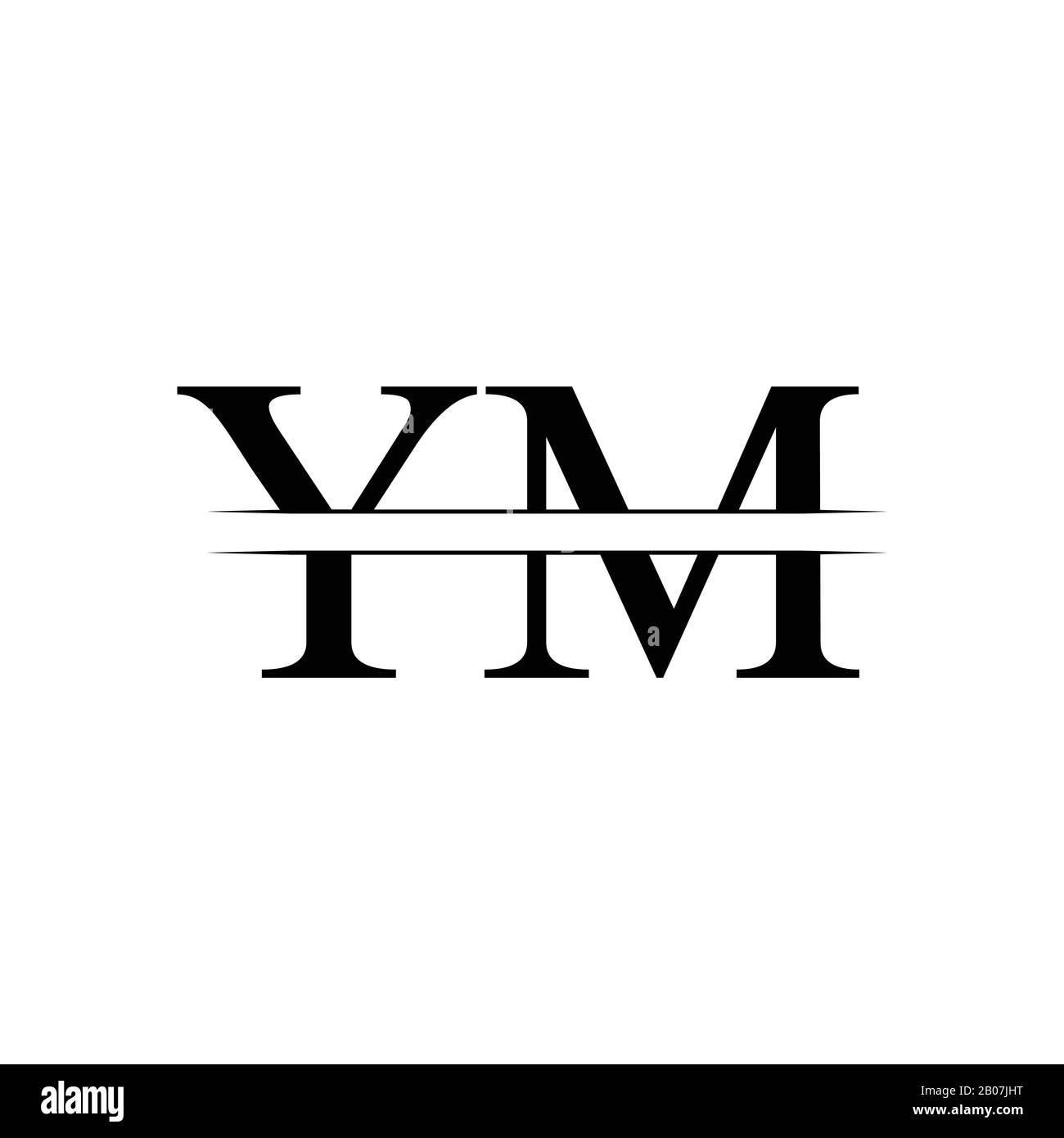 Modèle Vectoriel Initial De Conception De Logo Ym. Illustration Vectorielle Du Logo Professionnel Ym Lettre Créative Illustration de Vecteur