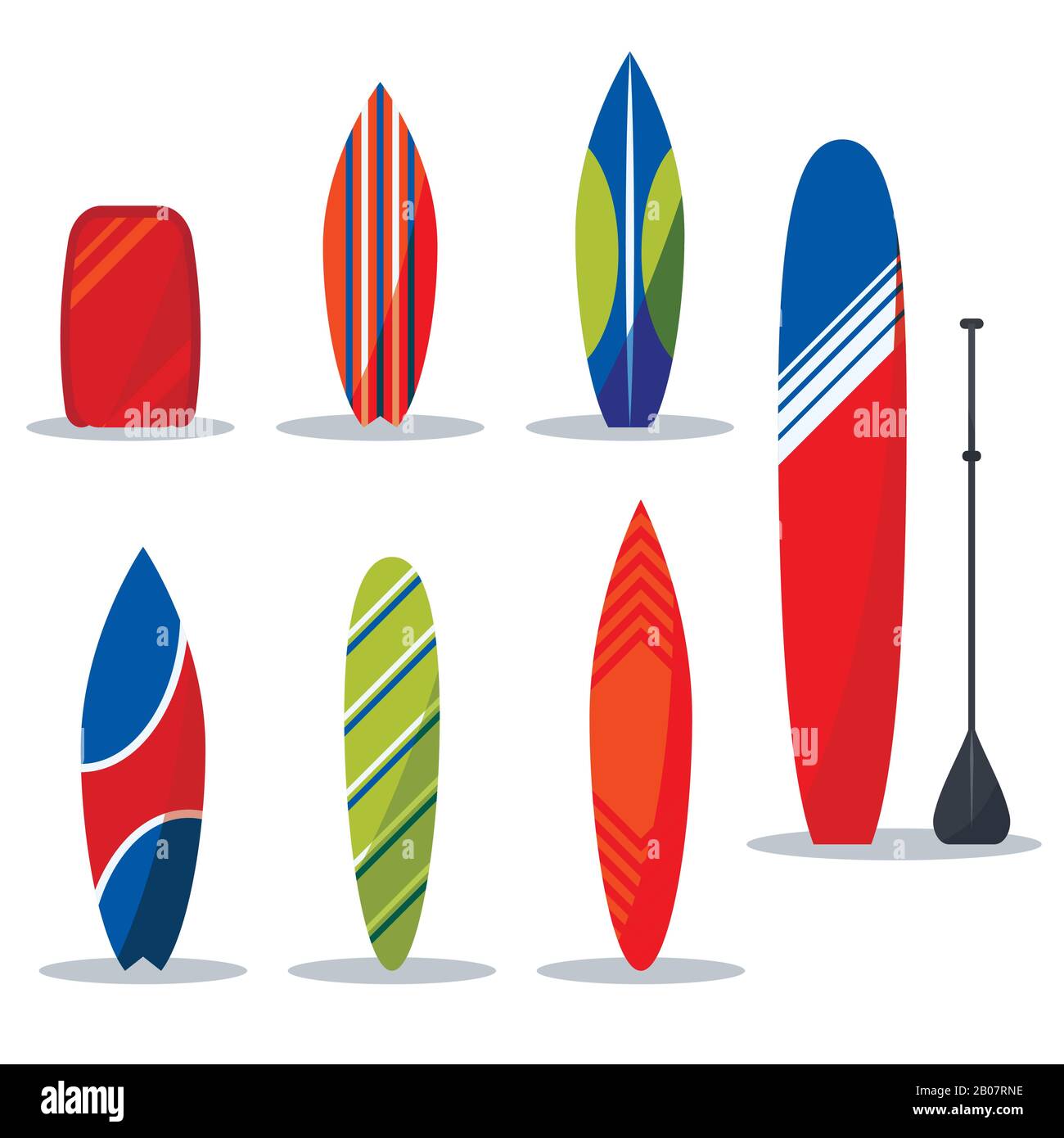 Définissez la collection de bureaux de surf pour l'illustration vectorielle de l'engrenage surfer. Illustration de Vecteur