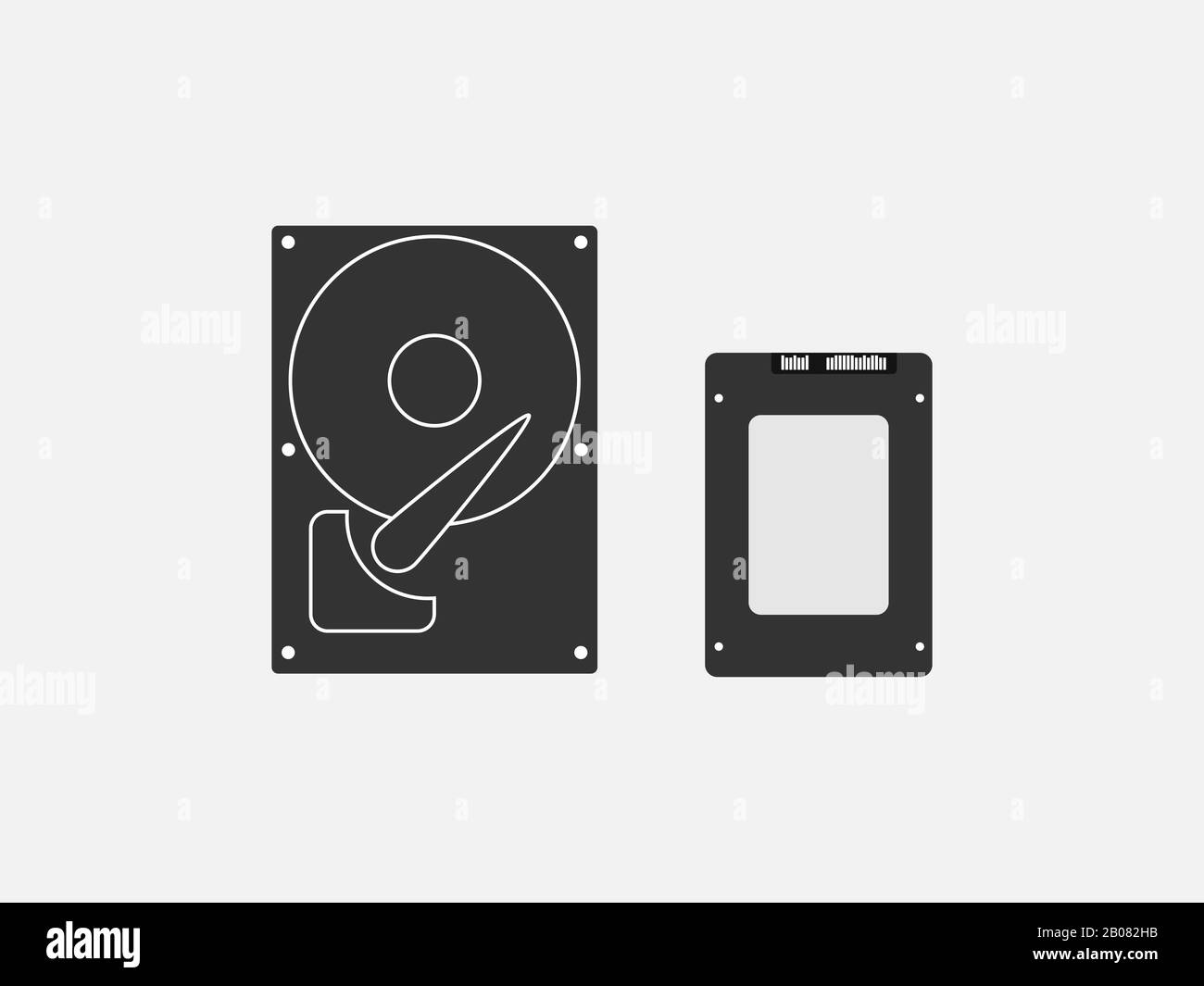 Disque dur, icône SSD. Illustration vectorielle, conception plate. Illustration de Vecteur