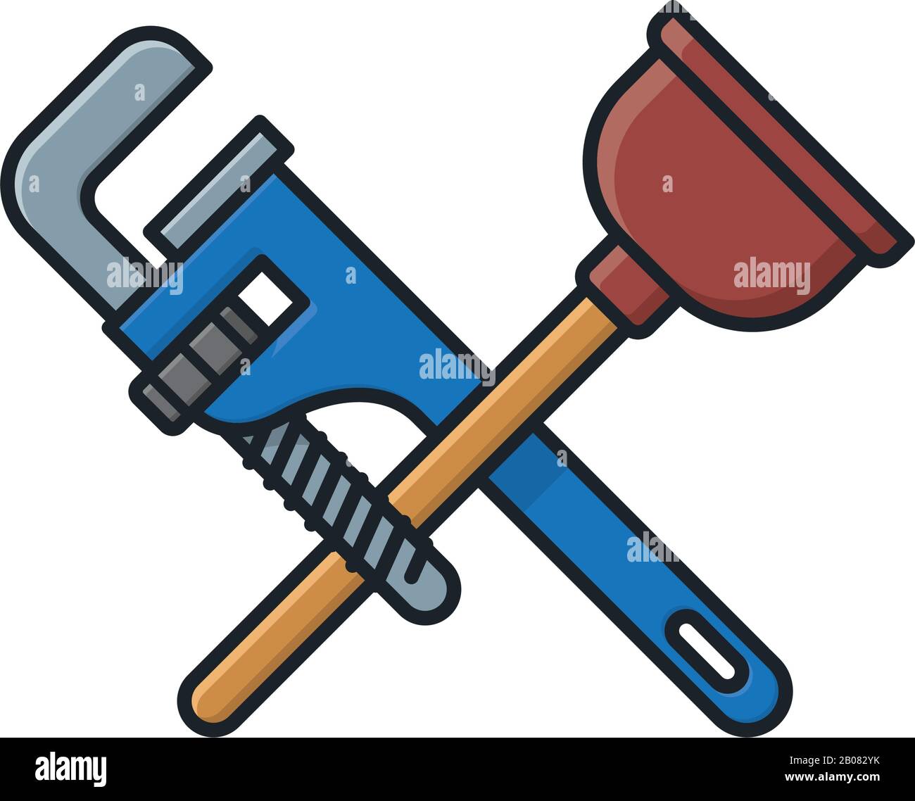 illustration vectorielle de clé à pipe plombier croisé 5426206 Art