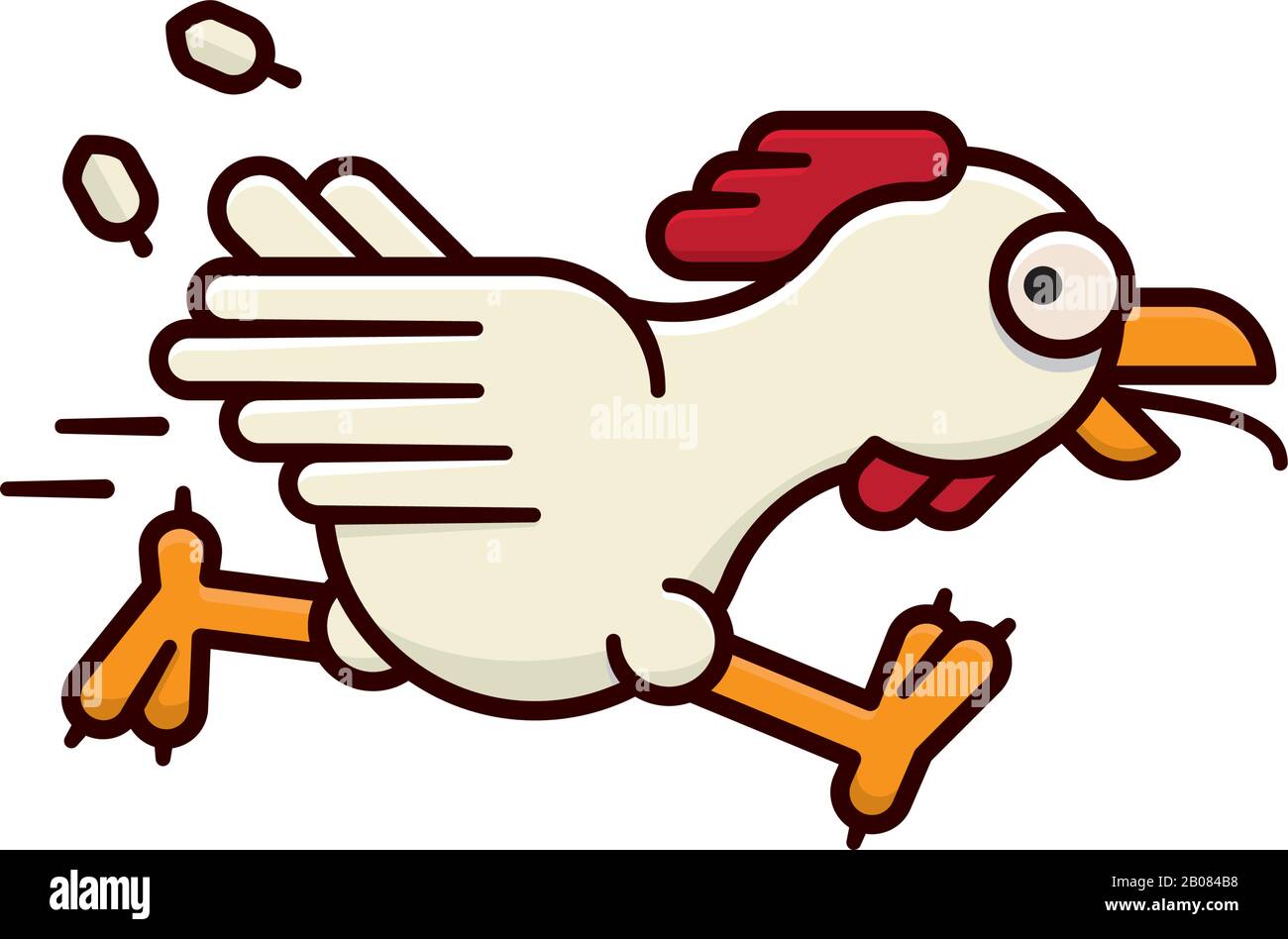 Illustration vectorielle de poulet en cours pour la Journée de la volaille le 19 mars. Symbole animal de ferme fugitif isolé. Illustration de Vecteur