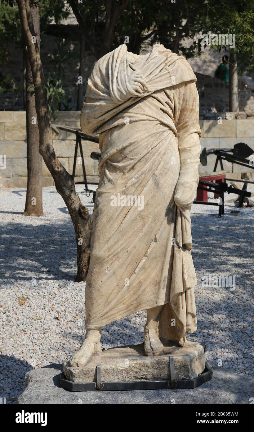 Statue d'un gouverneur de Stratonicea (Hadrianapolis). Musée D'Archéologie Sous-Marine De Bodrum. Turquie. Banque D'Images