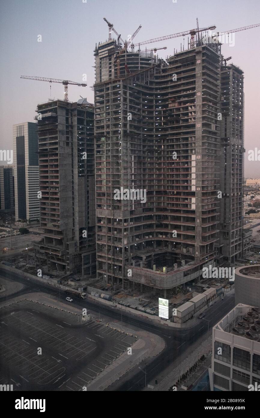 Construction De Bâtiments, Doha, Qatar Banque D'Images