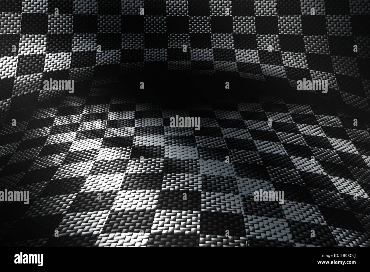 fond en fibre de carbone blanche et noire. motif à damier. conception de matériaux d'illustration en relief. style de course sportive. Banque D'Images