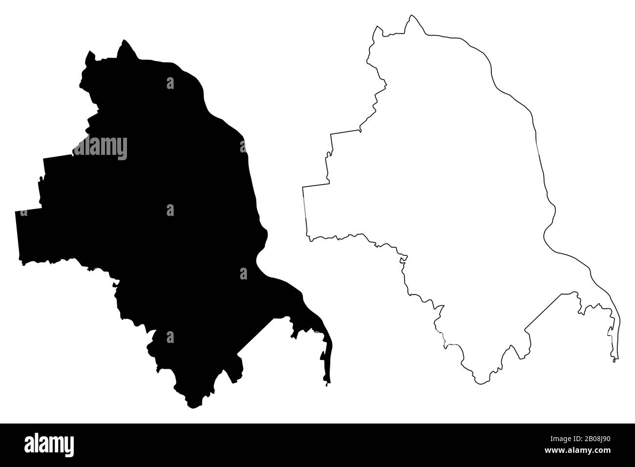 Illustration vectorielle de carte de la municipalité de Jekabpils (République de Lettonie, divisions administratives de Lettonie, municipalités et leurs unités territoriales) Illustration de Vecteur