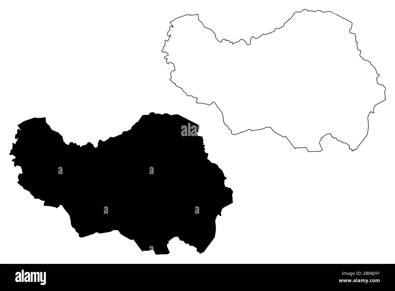Illustration vectorielle cartographique de la municipalité de Jaunpiébalga (République de Lettonie, divisions administratives de Lettonie, municipalités et leurs unités territoriales) Illustration de Vecteur