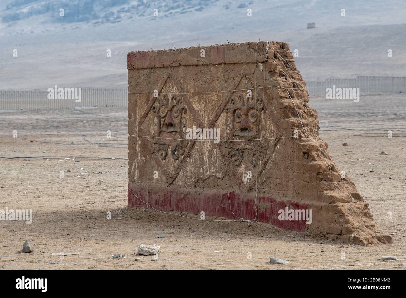 Au Huacas de la sol y Luna à Moche près de Trujillo, au Pérou Banque D'Images