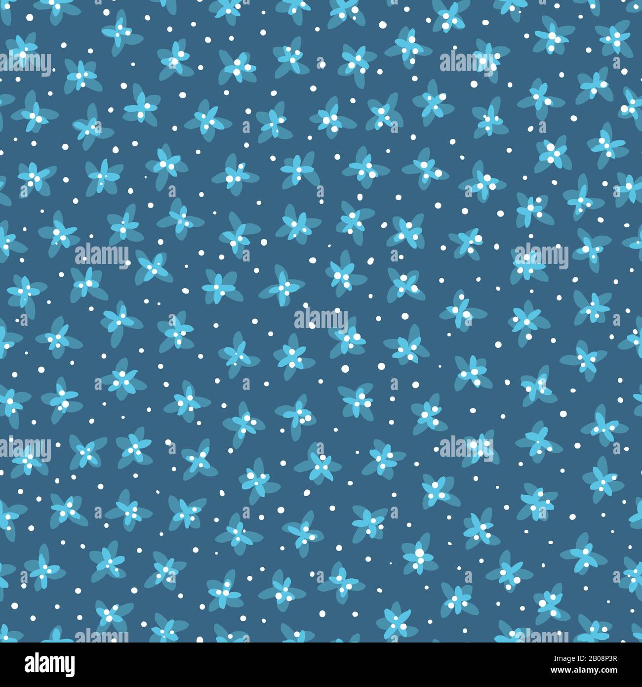 Fond fleuri vectoriel moderne avec petites fleurs de gribouille. Style ditsy dessiné à la main. Vecteur de répétition transparente. Créatif parsemé d'éléments floraux.fond nature. Imprimé, tissu, fixe. Illustration de Vecteur