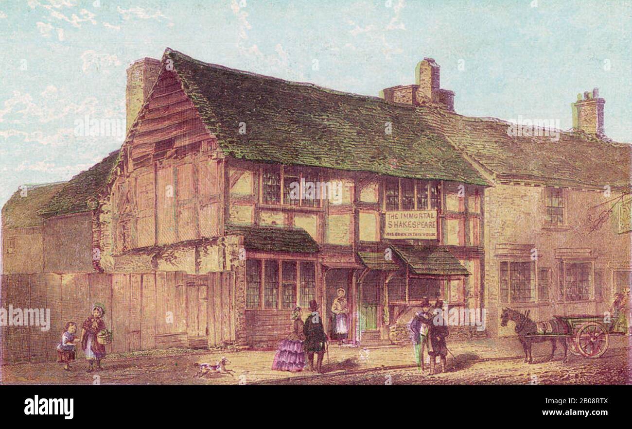 MAISON de William SHAKESPEARE, Stratford Upon Avon dans les années 1850 Banque D'Images