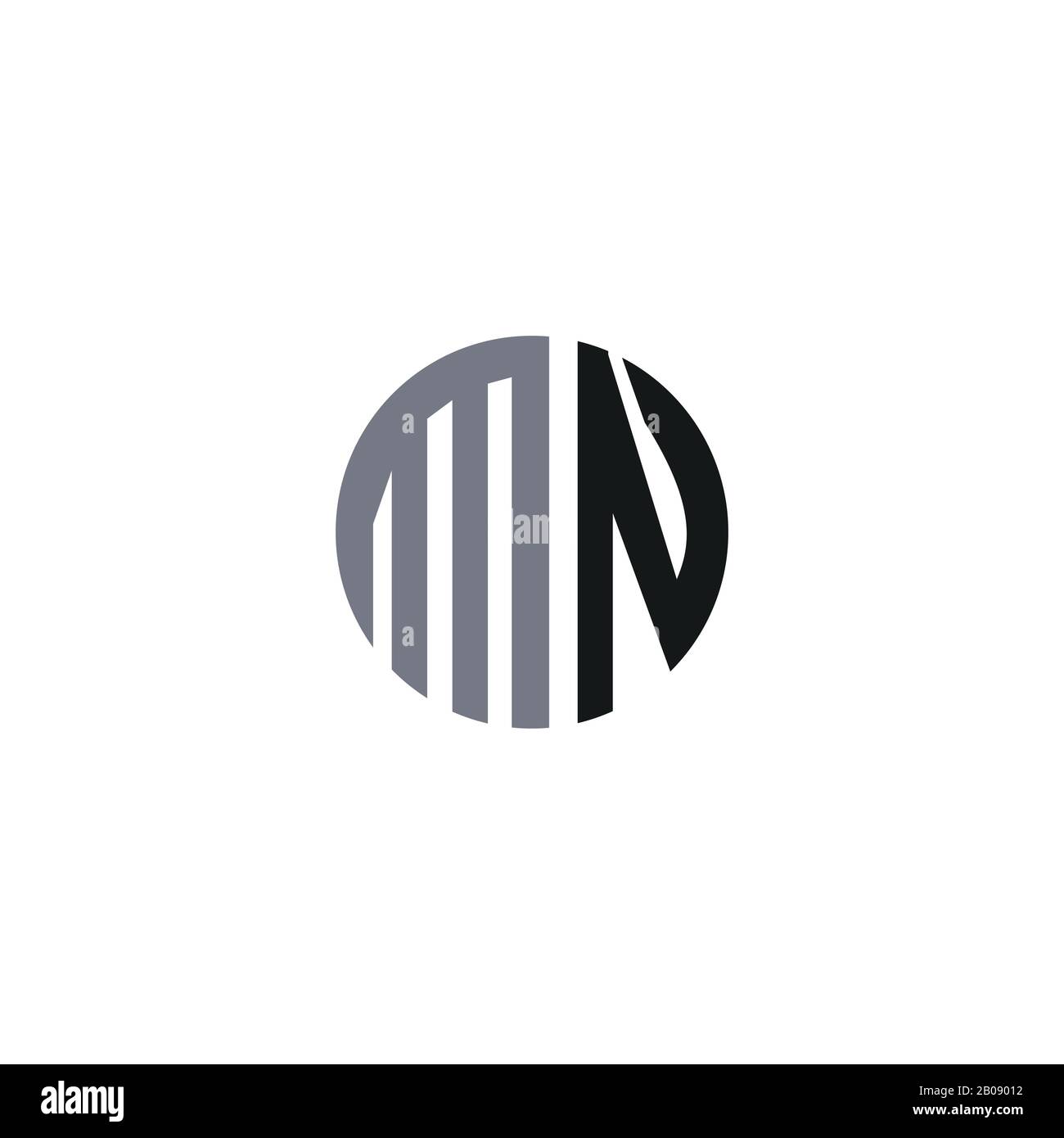 Modèle initial de conception de vecteur de logo mn ou nm Illustration de Vecteur