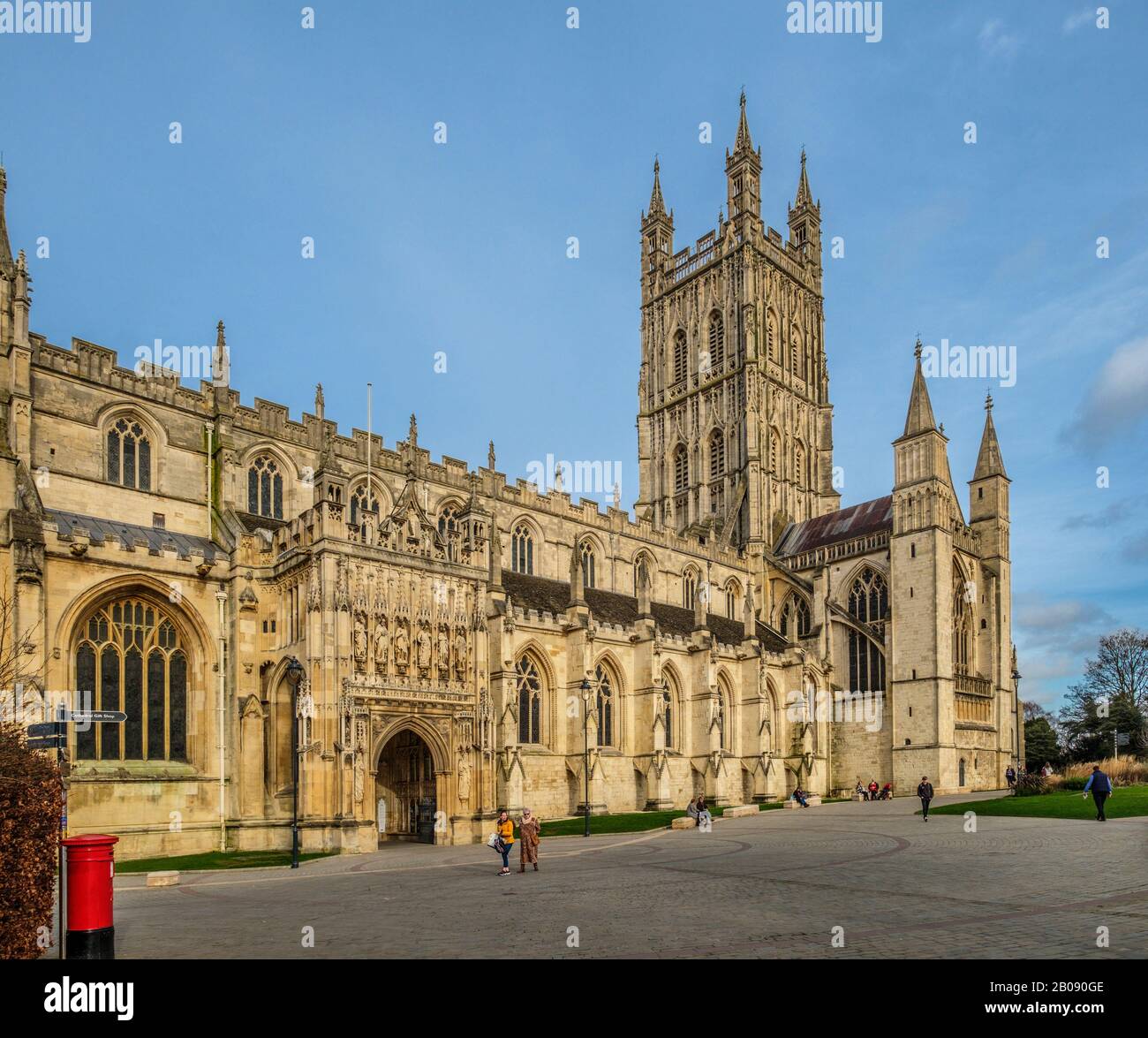 La cathédrale de Gloucester est l'endroit où William le Conquérant a ordonné le livre de Domesday et Henry Vlll a été couronné. Banque D'Images