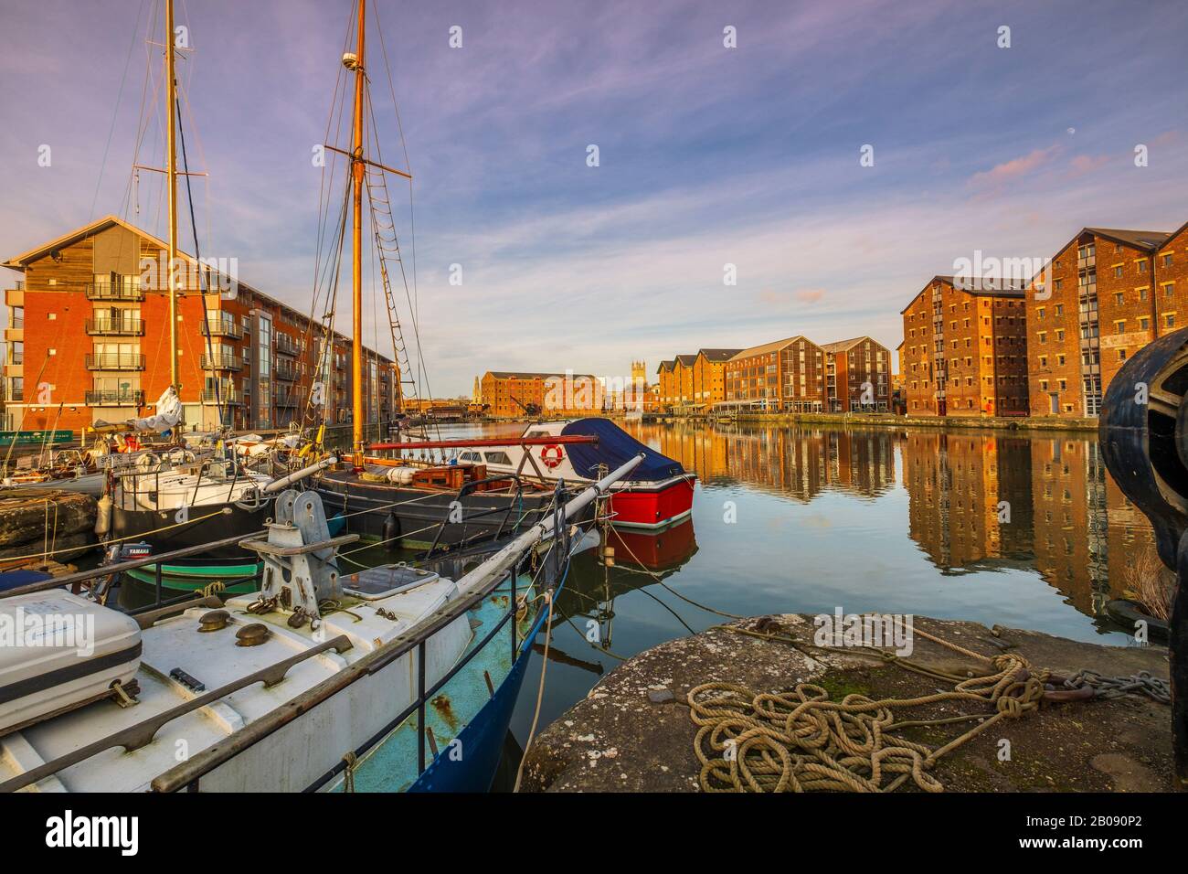 Chantier de réparation de navires sur les quais de Gloucester. Banque D'Images