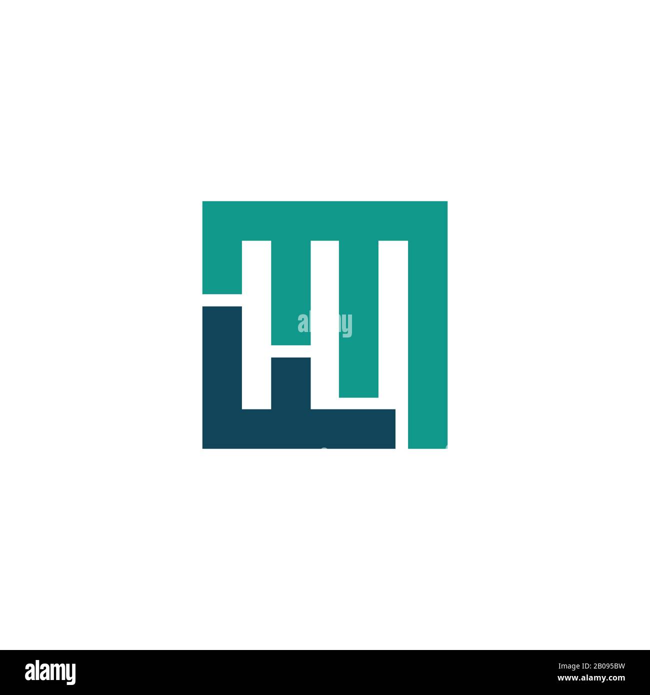 Modèle de logo MF ou fm de la lettre initiale Illustration de Vecteur
