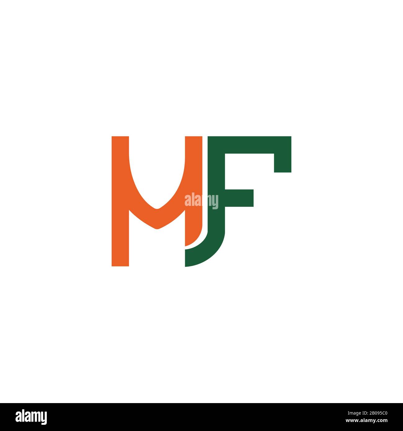 Modèle de logo MF ou fm de la lettre initiale Illustration de Vecteur