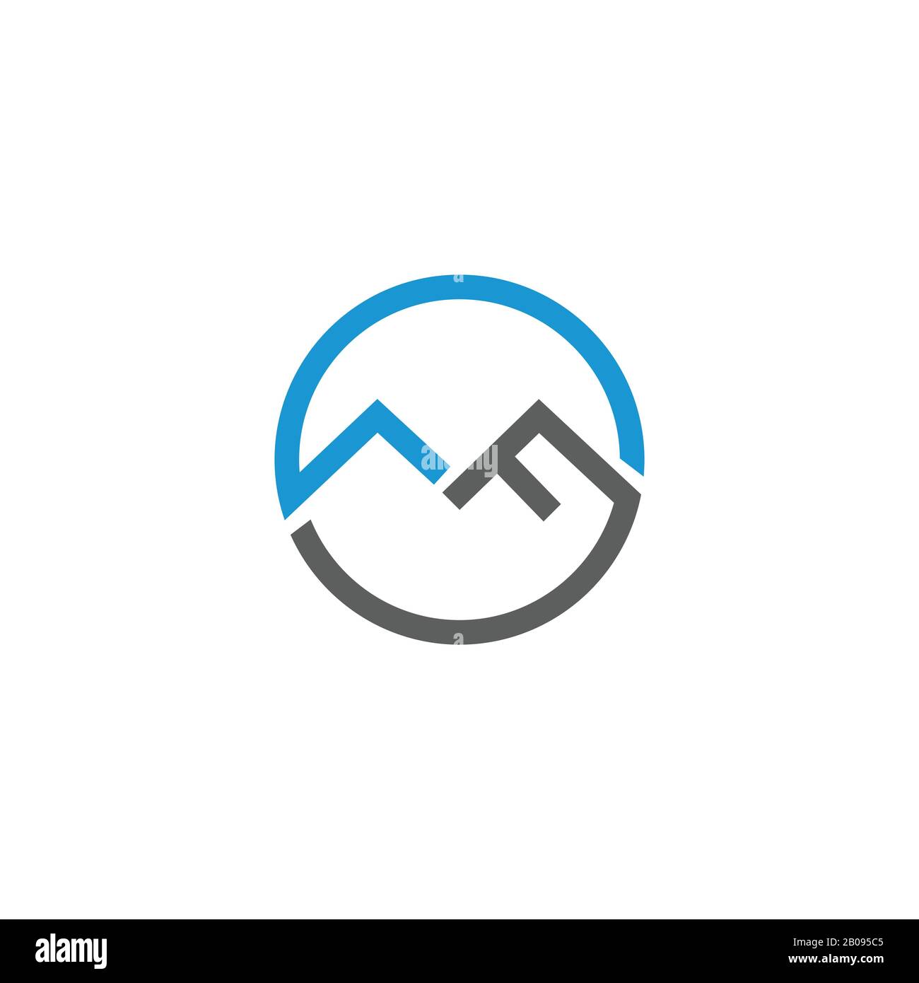 Modèle de logo MF ou fm de la lettre initiale Illustration de Vecteur