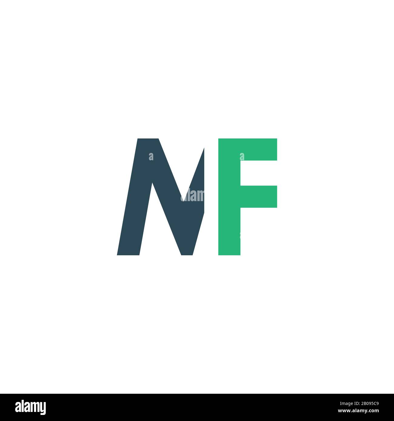 Modèle de logo MF ou fm de la lettre initiale Illustration de Vecteur