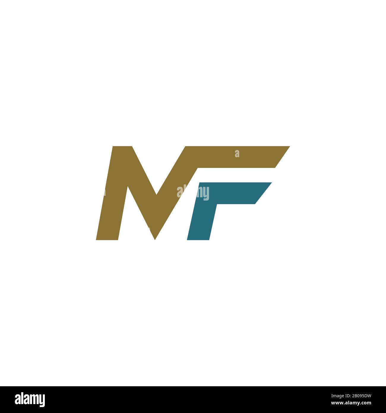 Modèle de logo MF ou fm de la lettre initiale Illustration de Vecteur