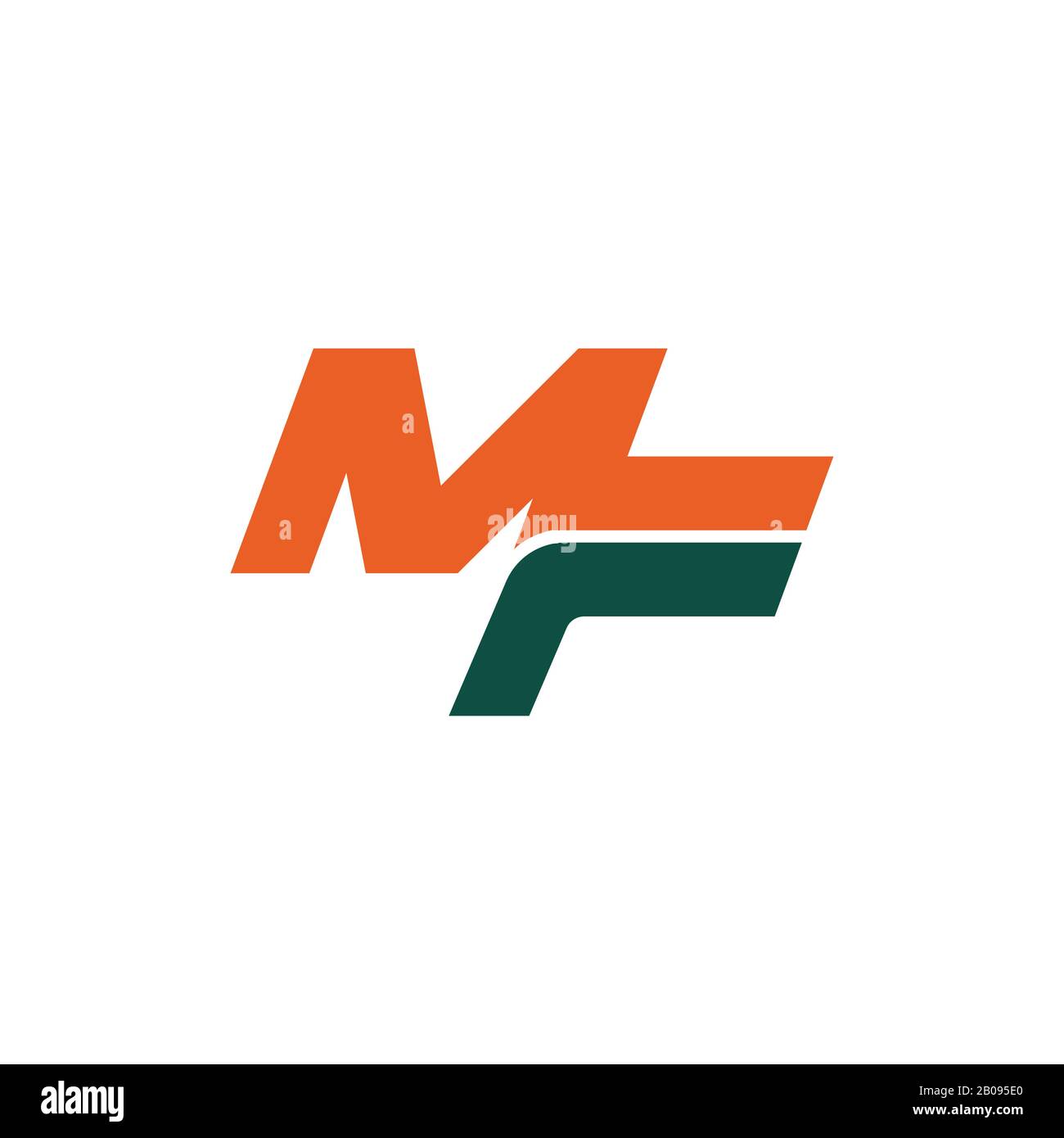 Modèle de logo MF ou fm de la lettre initiale Illustration de Vecteur