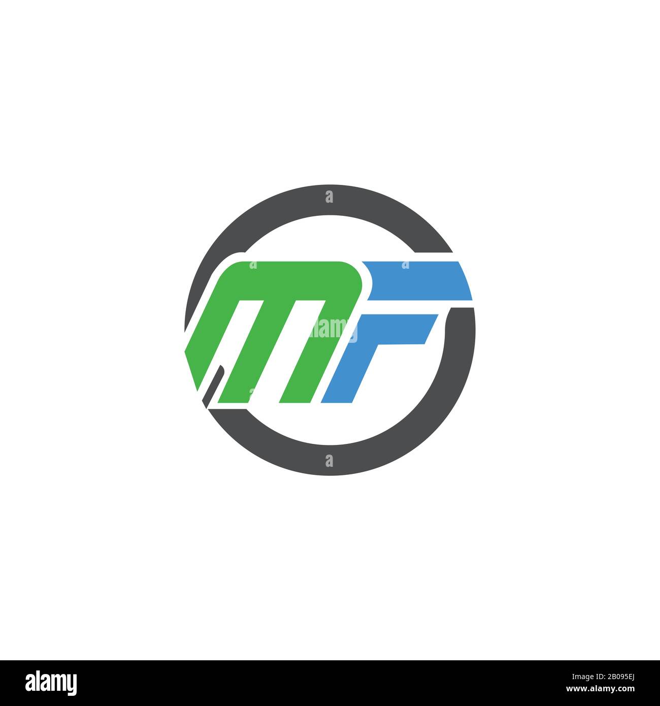 Modèle de logo MF ou fm de la lettre initiale Illustration de Vecteur