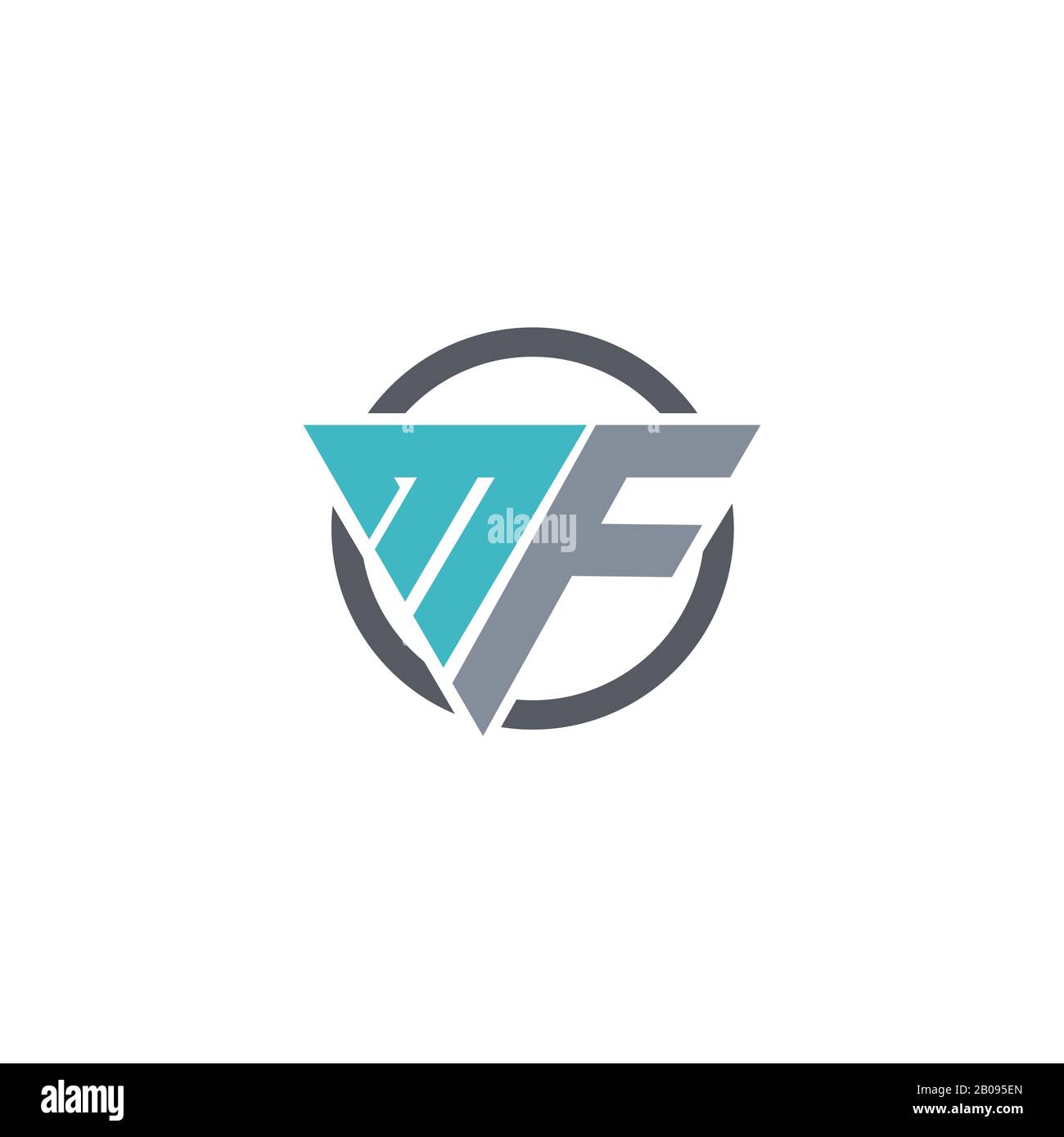 Modèle de logo MF ou fm de la lettre initiale Illustration de Vecteur