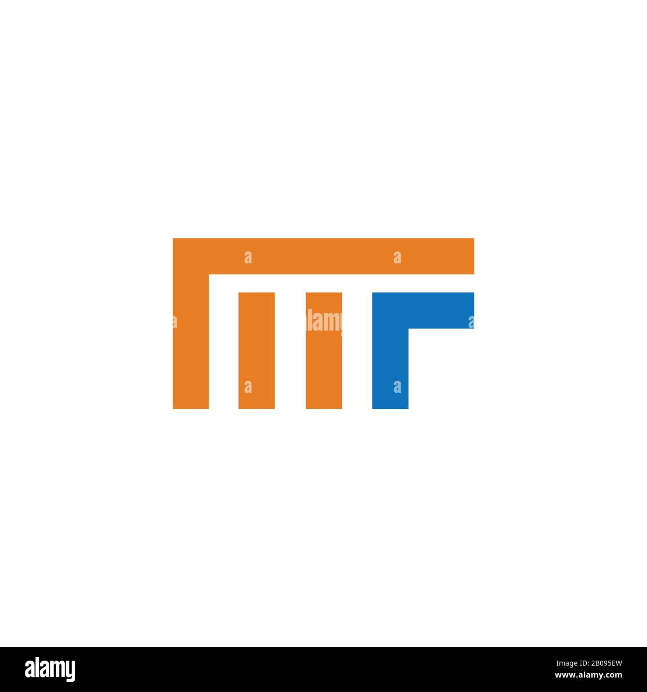 Modèle de logo MF ou fm de la lettre initiale Illustration de Vecteur