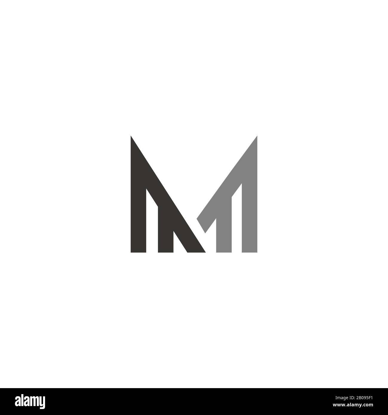 Modèle de logo MF ou fm de la lettre initiale Illustration de Vecteur