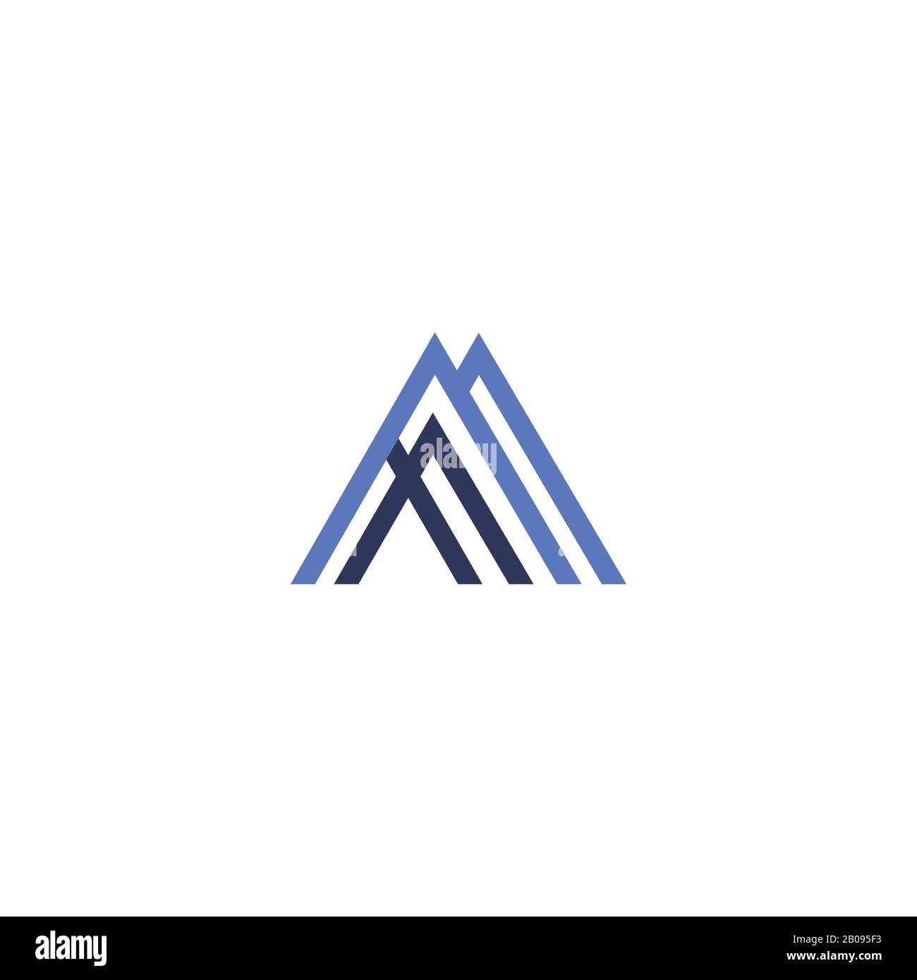 Modèle de logo MF ou fm de la lettre initiale Illustration de Vecteur