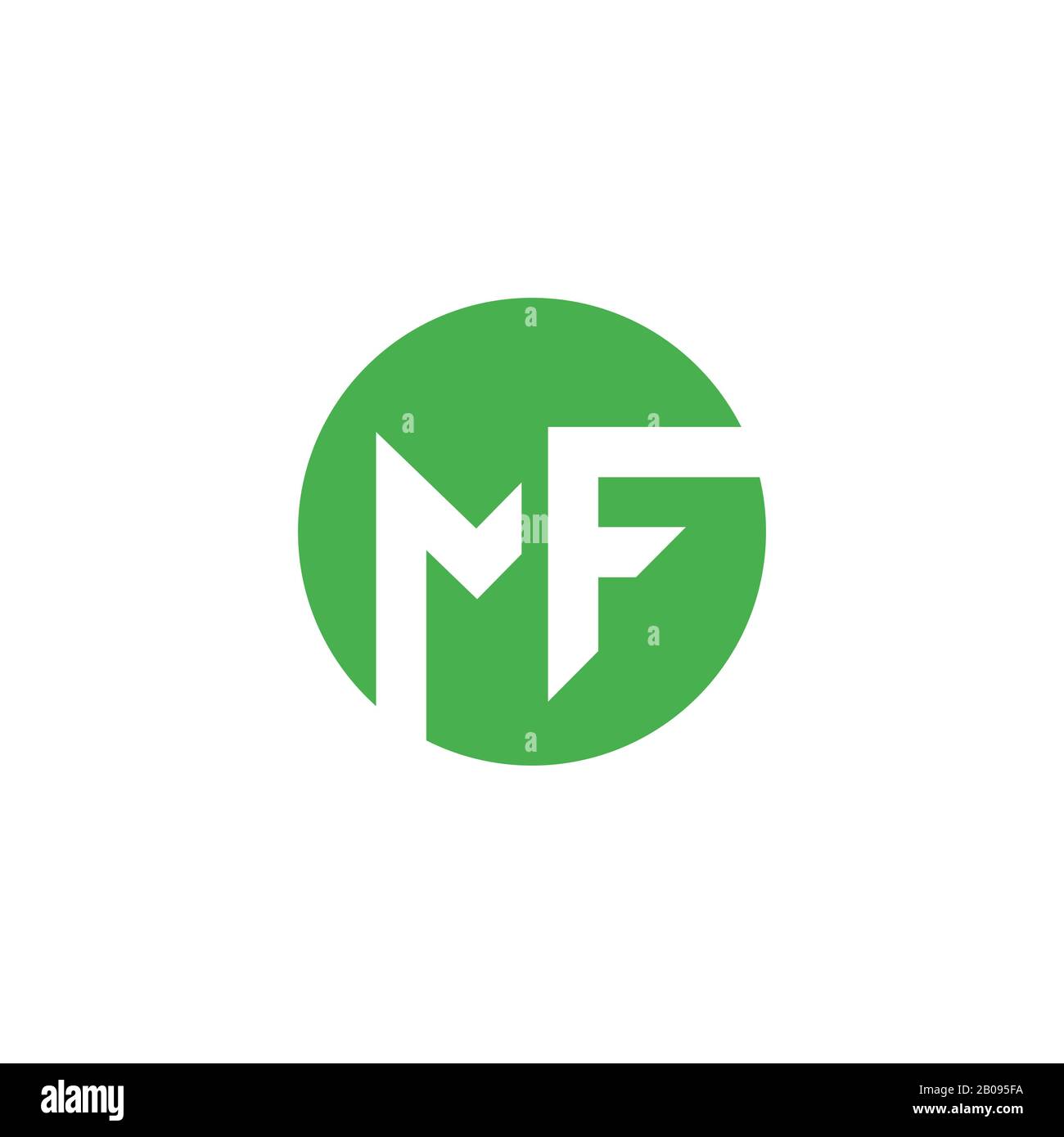 Modèle de logo MF ou fm de la lettre initiale Illustration de Vecteur