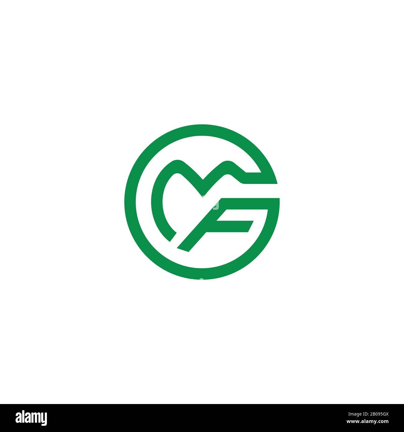 Modèle de logo MF ou fm de la lettre initiale Illustration de Vecteur