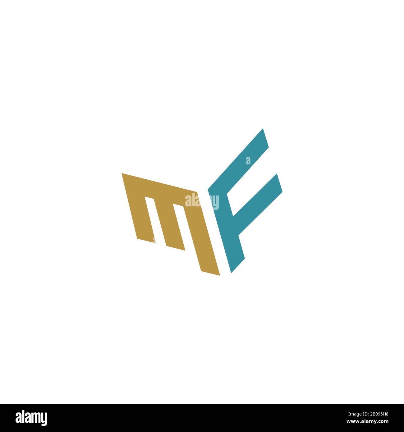 Modèle de logo MF ou fm de la lettre initiale Illustration de Vecteur