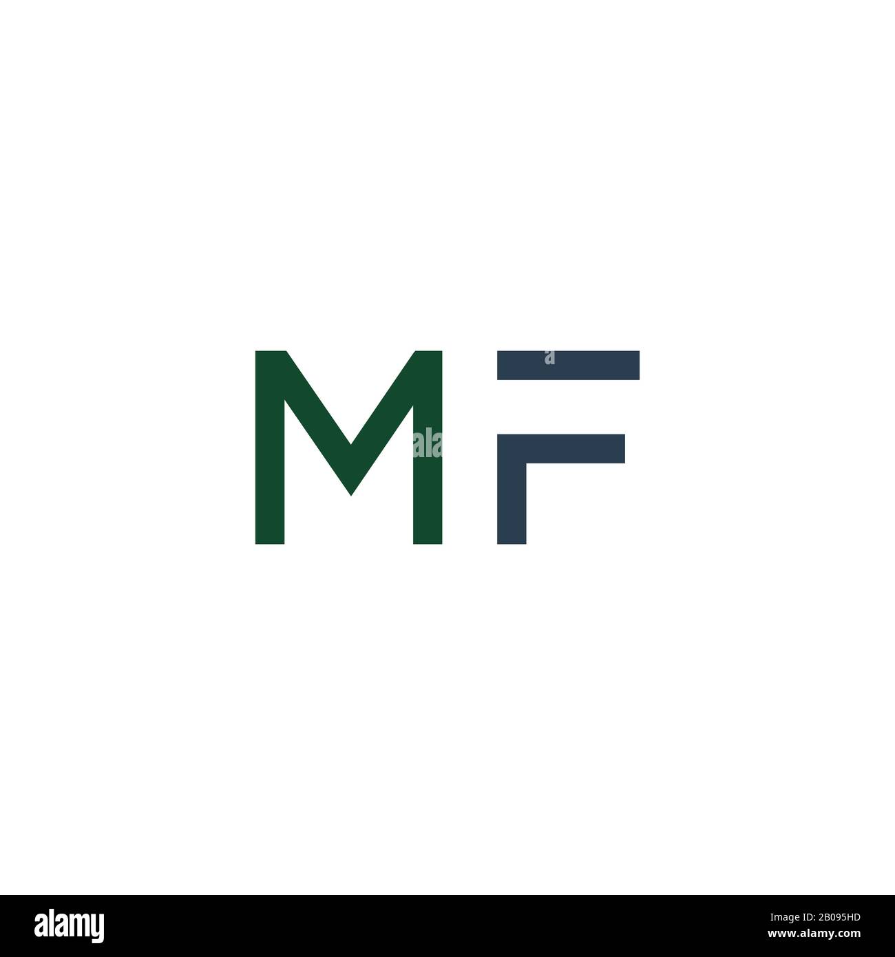 Modèle de logo MF ou fm de la lettre initiale Illustration de Vecteur